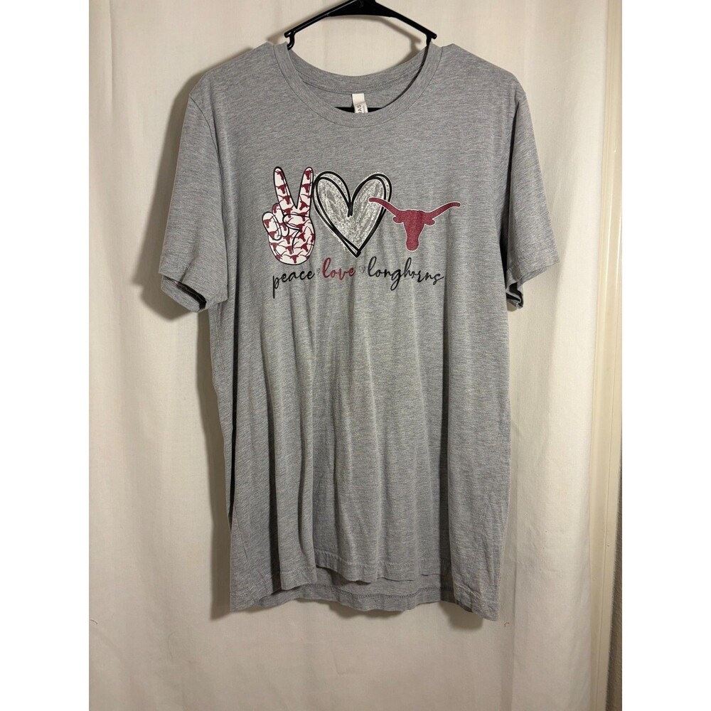 Gildan Heavy Blend “Peace Love Longhorns” Graphic Tee – Size L